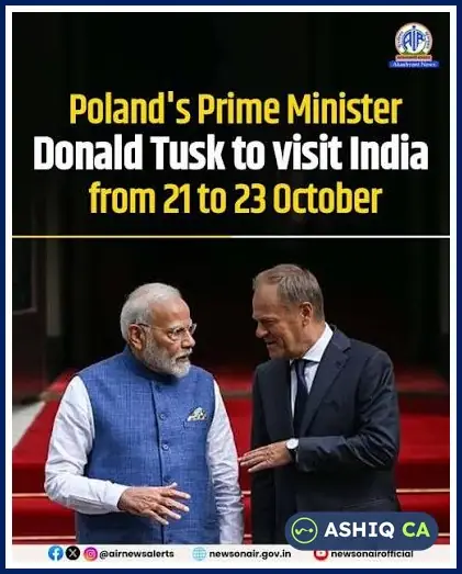 Polish PM Donald Tusk's Official Visit to India (21–23 October 2026) | Current Affairs 23 October 2026