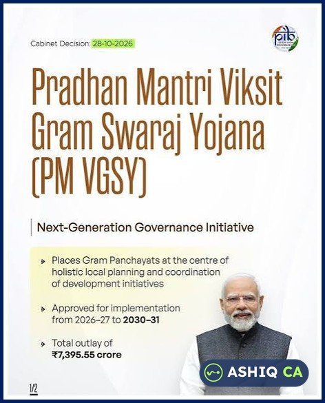 Pradhan Mantri Viksit Gram Swaraj Yojana (PM VGSY) | Daily Current Affairs 29 October 2026